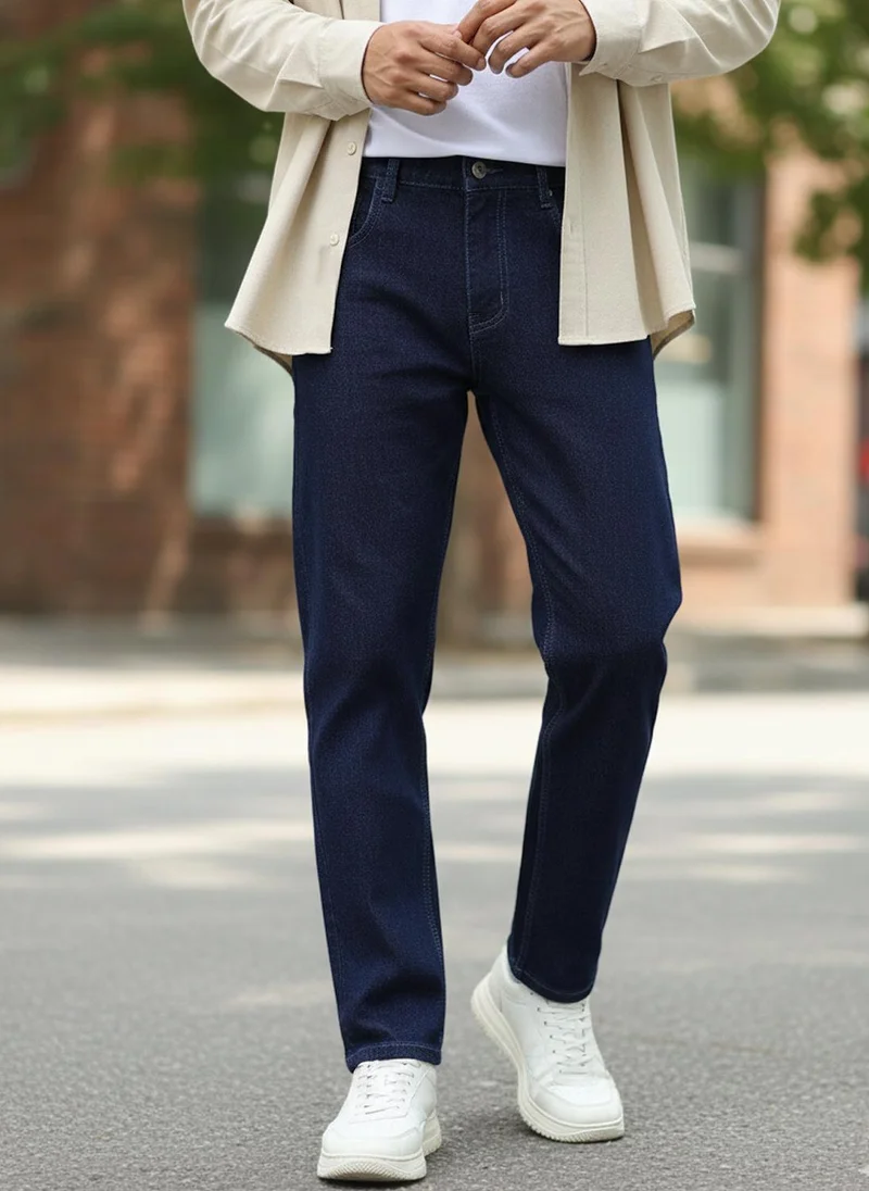 Urbano Fashion Men's Dark Blue Slim Fit Denim Jeans Stretchable